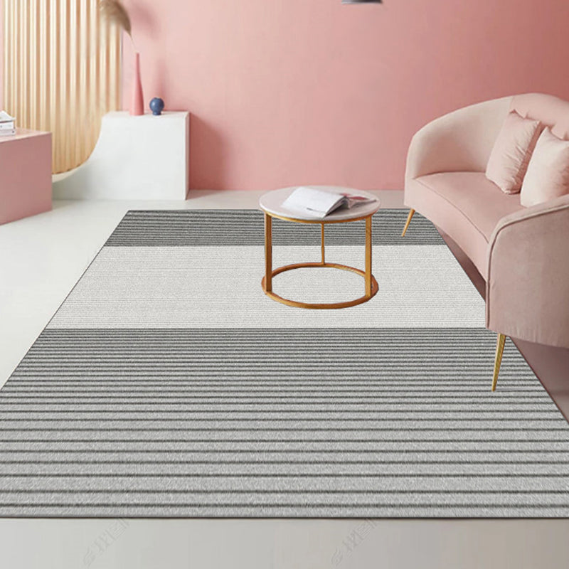 Modernist Striped Pattern Rug Light Grey and Pink Polyester Rug Non-Slip Backing Washable Pet Friendly Carpet for Home Clearhalo 'Area Rug' 'Modern' 'Rugs' Rug' 1779785