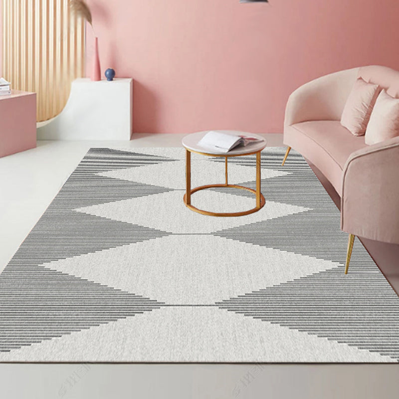 Modernist Striped Pattern Rug Light Grey and Pink Polyester Rug Non-Slip Backing Washable Pet Friendly Carpet for Home Clearhalo 'Area Rug' 'Modern' 'Rugs' Rug' 1779787