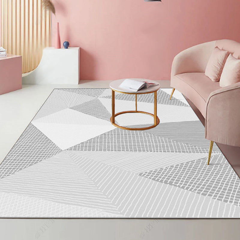 Modernist Striped Pattern Rug Light Grey and Pink Polyester Rug Non-Slip Backing Washable Pet Friendly Carpet for Home Pink Clearhalo 'Area Rug' 'Modern' 'Rugs' Rug' 1779791