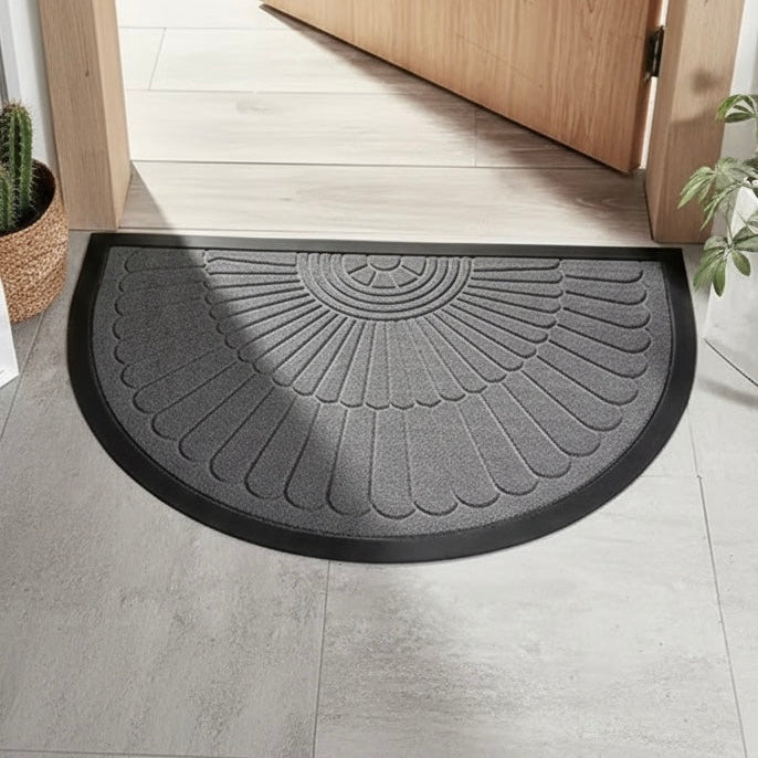 Non-Slip Rubber Backed Half-Round Entry Mat