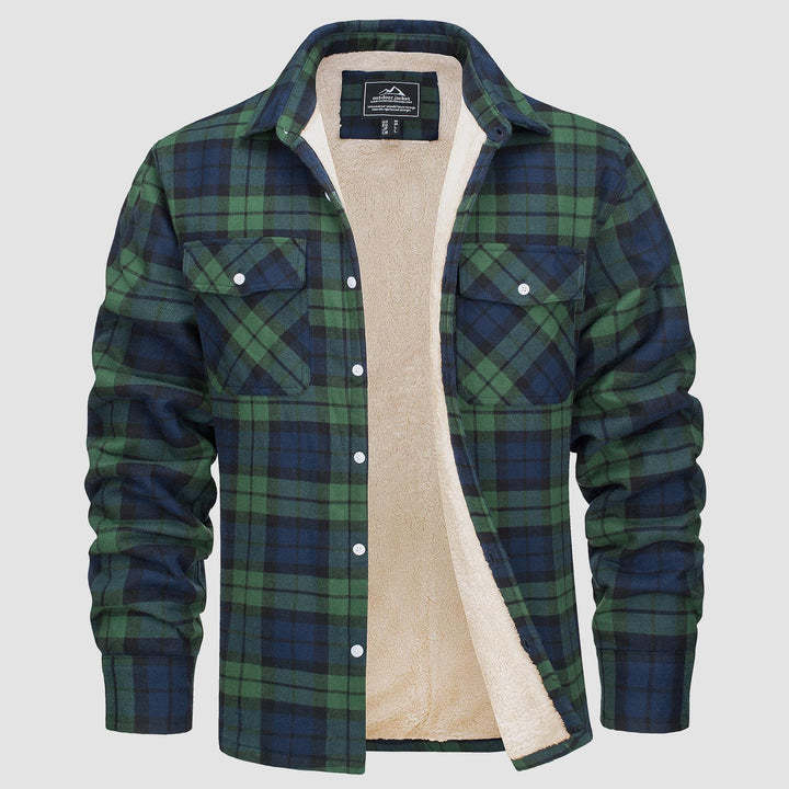 Fleece Jacket | Checkered Pattern | Cozy Warmth Outdoor Use | Fabric