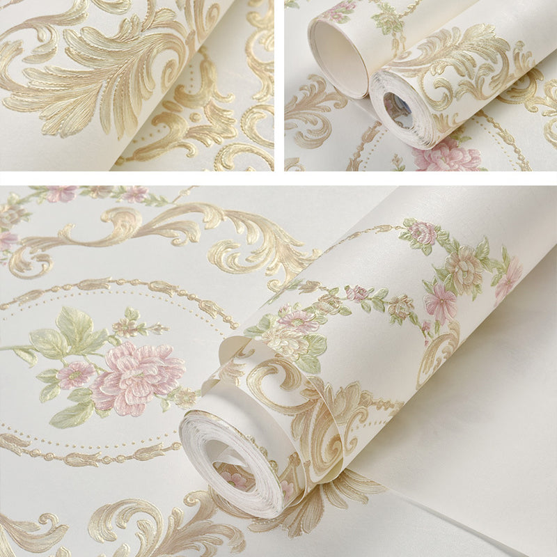 Taavita Color 3D Embossed Flower Vintage Decorative Non-Pasted Wallpaper, 33' x 20.5"