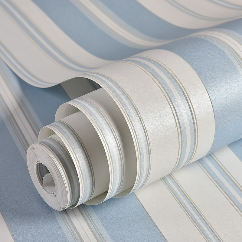 Taavita 20.5-Inch x 33 Feet Nautical Vertical Stripes Wallpaper for Kids' Room in Blue and Pink