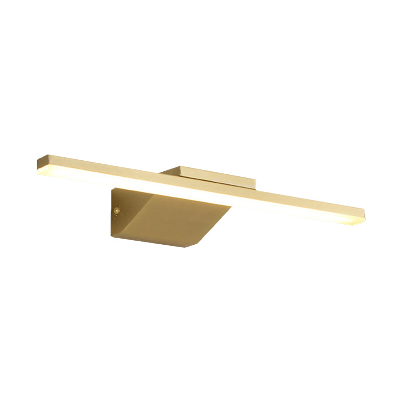 21.5"/16" W Gold Metallic Streamlined Wall Lamp Simplicity LED Vanity Sconce Light for Bathroom