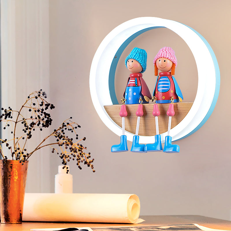 Cartoon Big O Wall Light with Couple Acrylic Sconce Light for Child Bedroom Restaurant Clearhalo 'Wall Lamps & Sconces' 'Wall Lights' Lighting' 187510