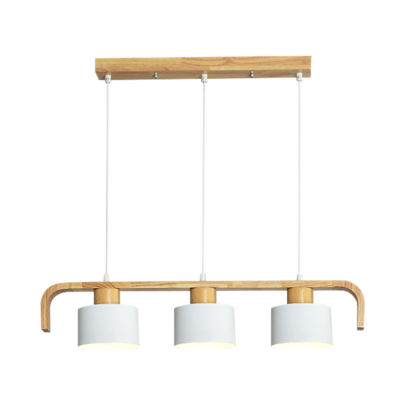 Taavita Drum Shade Island Light 3/4 Heads Nordic Simple Chandelier Light for Dining Room Kitchen