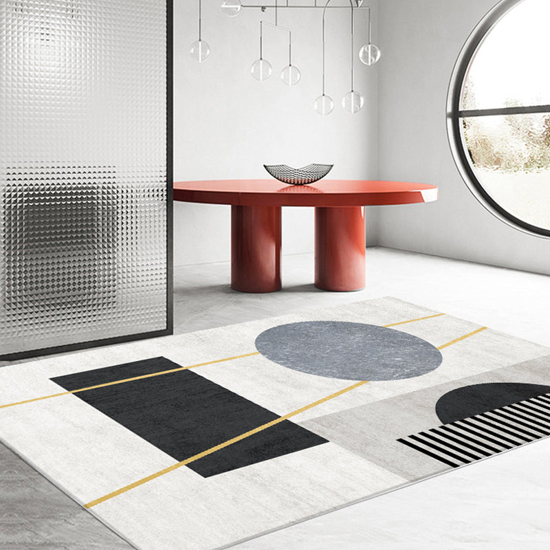 Esthetic Geometric Indoor Rug Morandi Color Creative Rug Polyester Stain-Proofing Carpet for Living Room Clearhalo 'Area Rug' 'Rug' 1898374