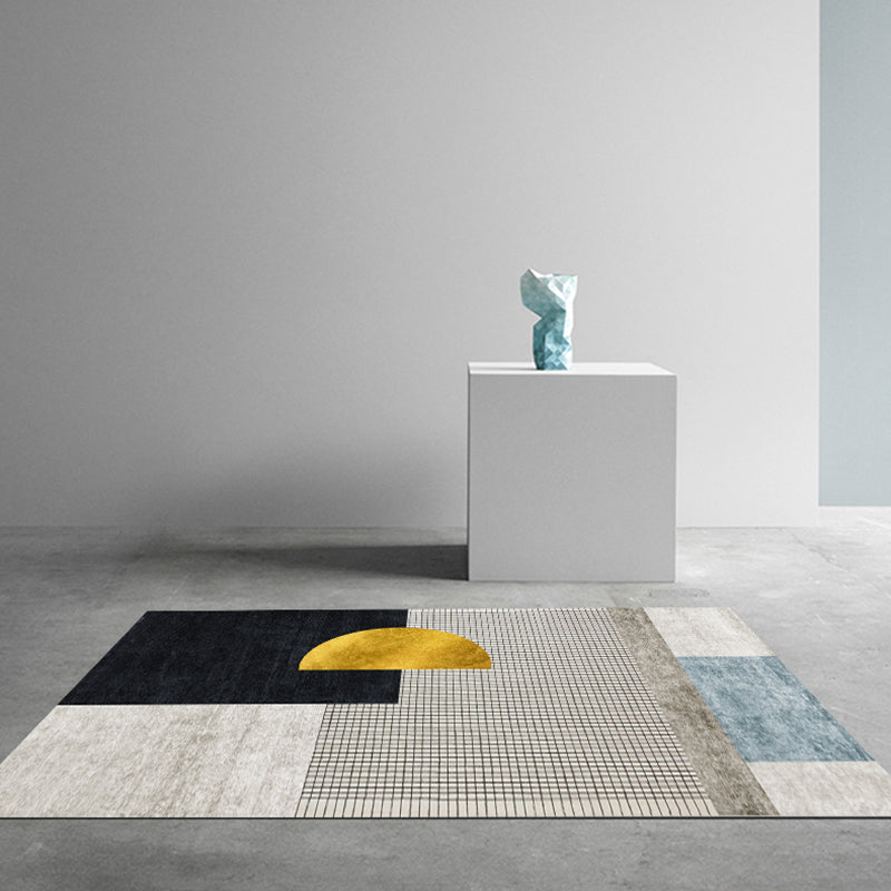 Esthetic Geometric Indoor Rug Morandi Color Creative Rug Polyester Stain-Proofing Carpet for Living Room Clearhalo 'Area Rug' 'Rug' 1898373