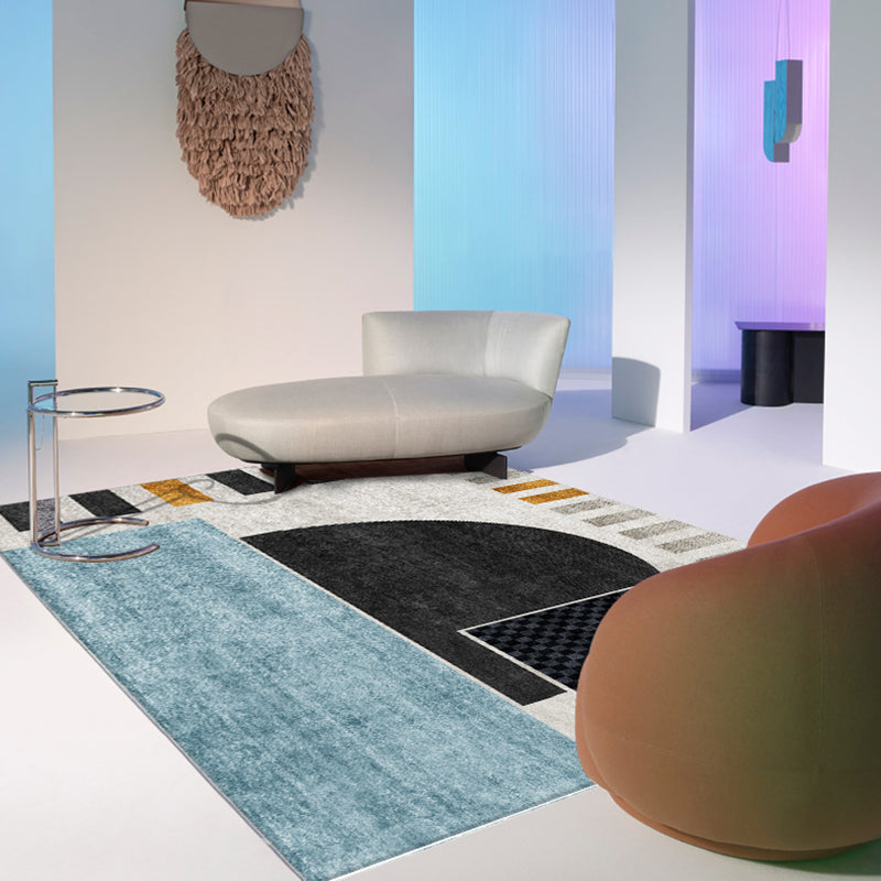 Esthetic Geometric Indoor Rug Morandi Color Creative Rug Polyester Stain-Proofing Carpet for Living Room Gold Clearhalo 'Area Rug' 'Rug' 1898381