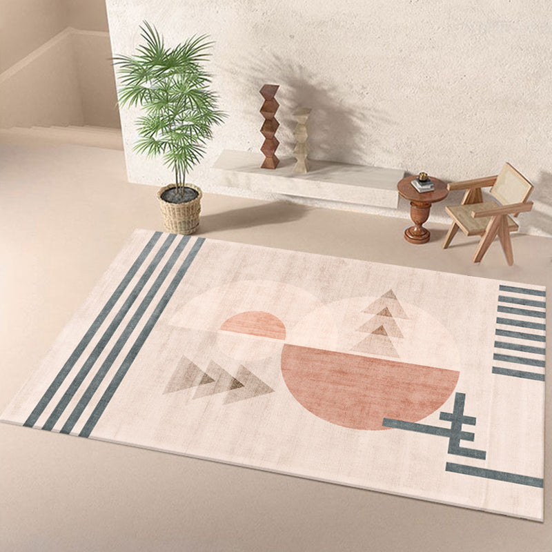 Esthetic Geometric Indoor Rug Morandi Color Creative Rug Polyester Stain-Proofing Carpet for Living Room Navy Clearhalo 'Area Rug' 'Rug' 1898370