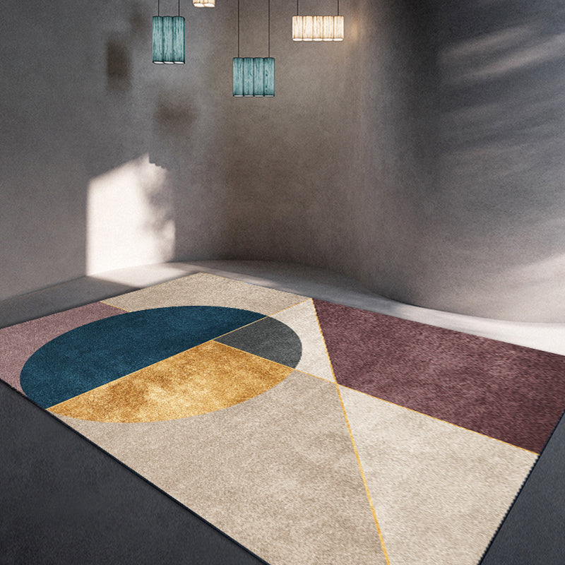 Esthetic Geometric Indoor Rug Morandi Color Creative Rug Polyester Stain-Proofing Carpet for Living Room Light Gray Clearhalo 'Area Rug' 'Rug' 1898382
