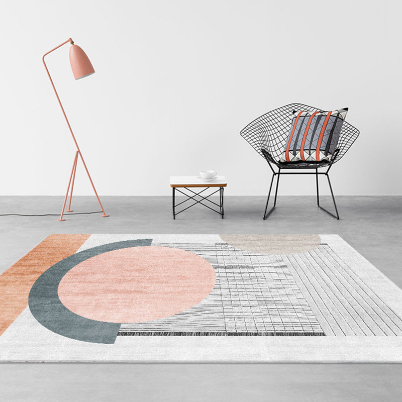 Esthetic Geometric Indoor Rug Morandi Color Creative Rug Polyester Stain-Proofing Carpet for Living Room Light Khaki Clearhalo 'Area Rug' 'Rug' 1898378