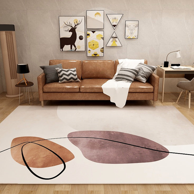 Nordic Sitting Room Rug Pastel Colorblock Abstract Carpet Synthetics Anti-Slip Machine Washable Rug Yellow Clearhalo 'Area Rug' 'Rug' 1898638