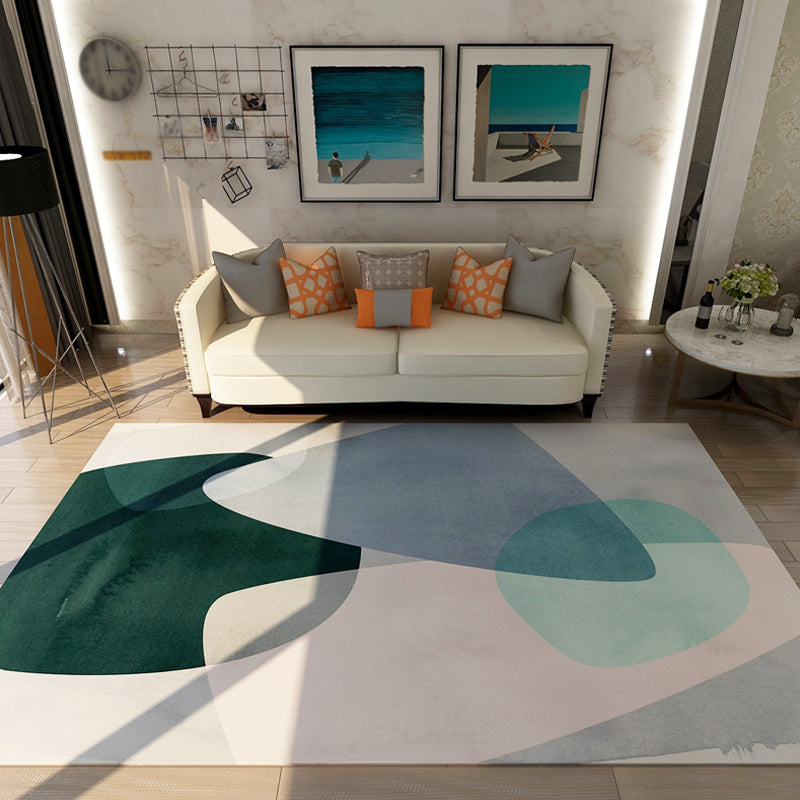 Novelty Colorblock Indoor Rug Colorful Synthetics Area Carpet Anti-Slip Pet Friendly Rug for Living Room Light Khaki Clearhalo 'Area Rug' 'Rug' 1898880