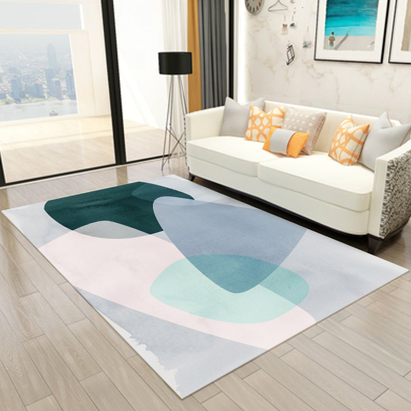 Taavita Colorblock Novelty Indoor Rug - Colorful Synthetics Anti-Slip Pet Friendly Area Carpet for Living Room