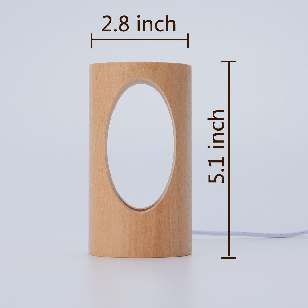 Wooden Table Lamp with LED Lighting
