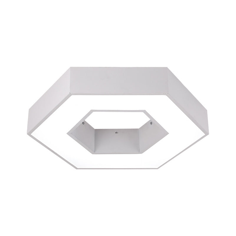 Hexagon LED Flush Ceiling Light Contemporary Acrylic Living Room Flushmount in Black/White, 16"/19.5"/31.5" W Clearhalo 'Ceiling Lights' 'Close To Ceiling Lights' 'Close to ceiling' 'Flush mount' Lighting' 1904354