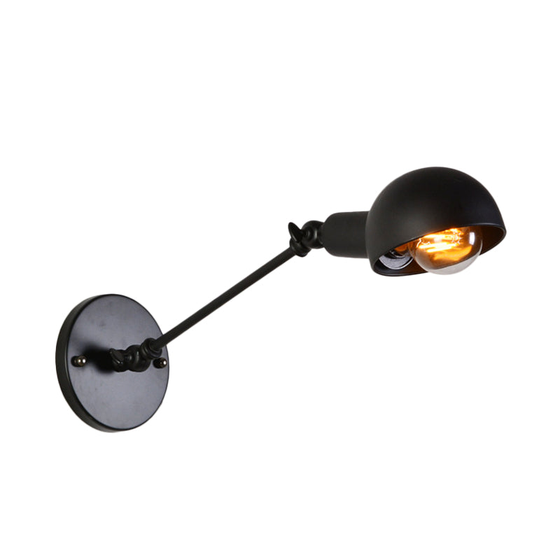 8 "+8"/12 "+12" W Retro Vibration Wall Lamp Single-Bulb Iron Mounting with Bowl Shade in Black Taavita