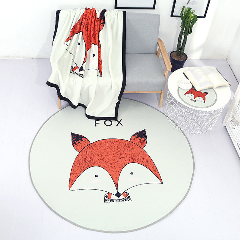 Cute Kids Indoor Rug Light Color Animal Rug with Words Anti-Slip Backing Pet Friendly Carpet Clearhalo 'Area Rug' 'Rug' 1927740