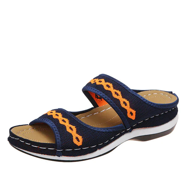 Women’s Casual Walking Sandals | Ergonomic Leather Design | Thick Cushioned Sole | Adjustable Velcro Straps