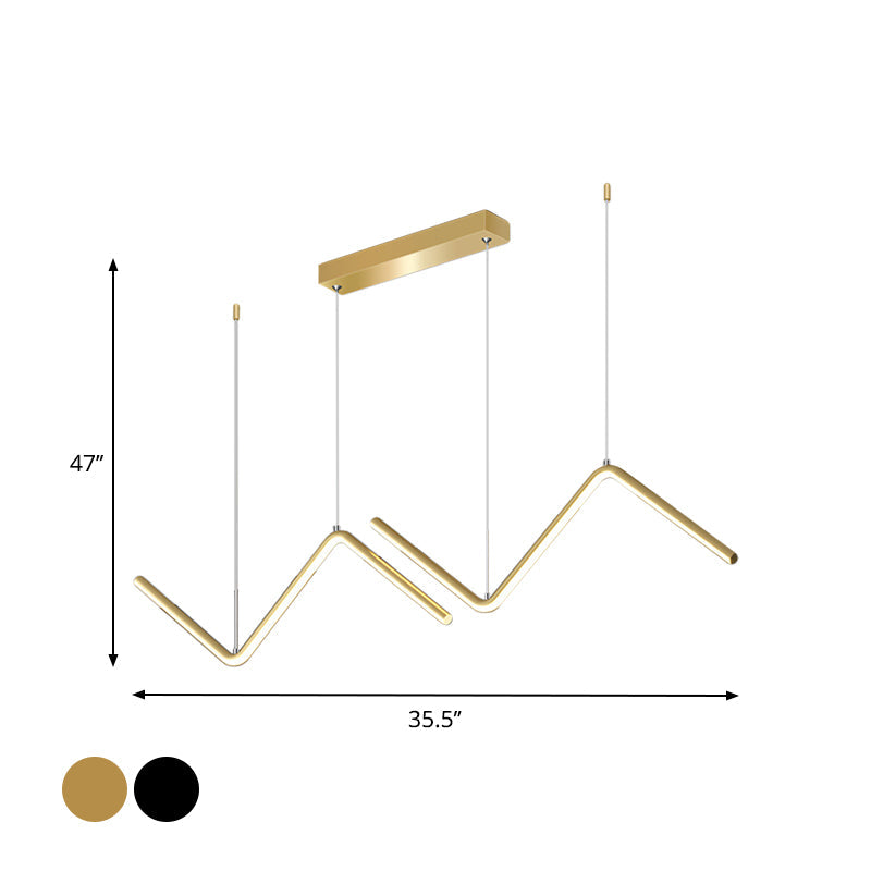 Taavita - Pendant Light Minimalism Aluminum Dining Room LED - Ceiling Light in Black/Gold