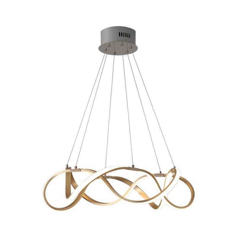 Taavita Twined Minimalist 1/2-Tier Metal LED Hanging Pendant Chandelier for Dining Room, 31"/43" Wide
