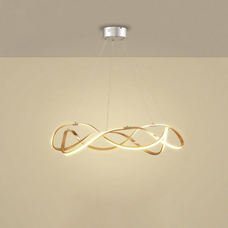 Taavita Twined Minimalist 1/2-Tier Metal LED Hanging Pendant Chandelier for Dining Room, 31"/43" Wide