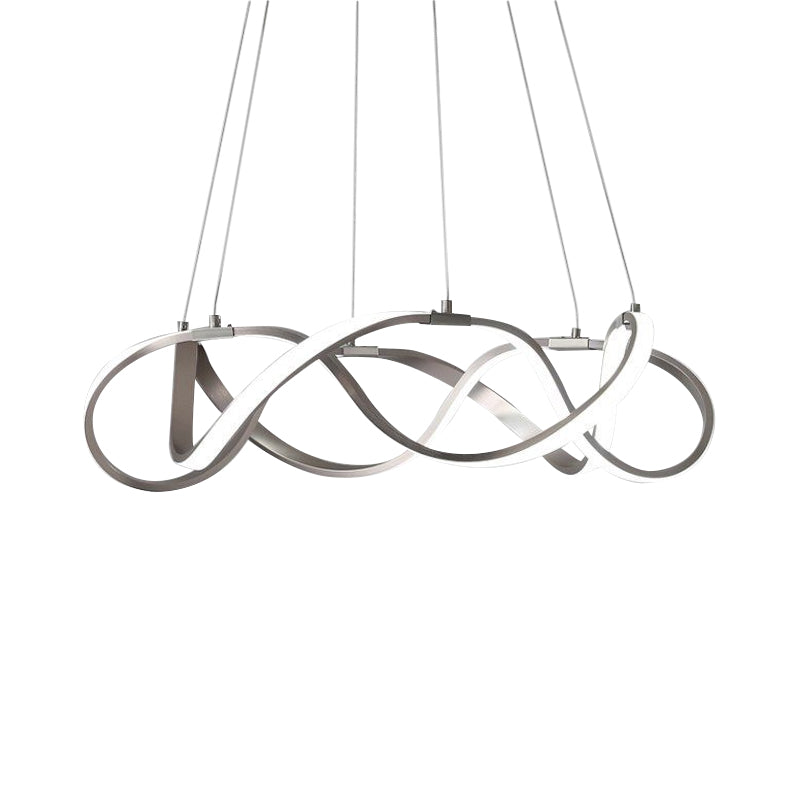Taavita Twined Minimalist 1/2-Tier Metal LED Hanging Pendant Chandelier for Dining Room, 31"/43" Wide