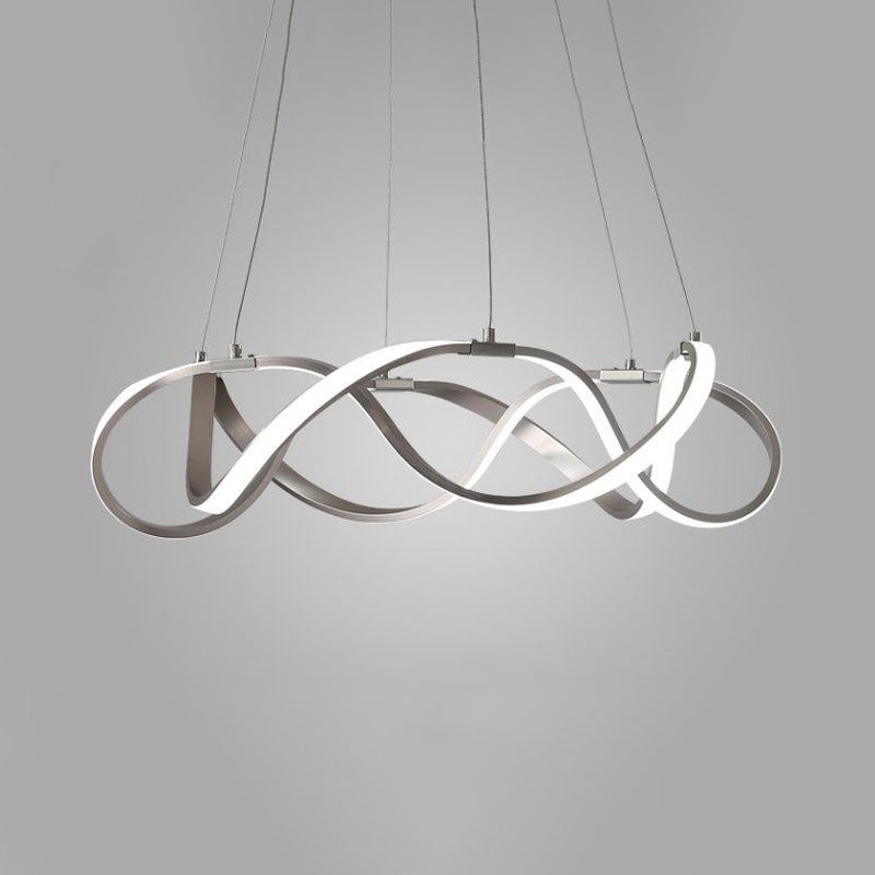 Taavita Twined Minimalist 1/2-Tier Metal LED Hanging Pendant Chandelier for Dining Room, 31"/43" Wide