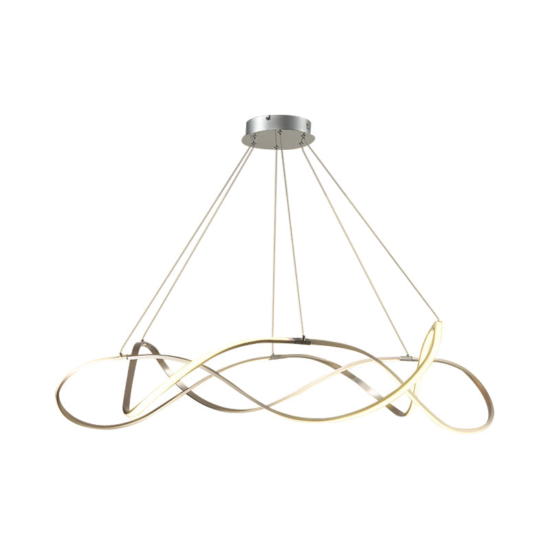 Taavita Twined Minimalist 1/2-Tier Metal LED Hanging Pendant Chandelier for Dining Room, 31"/43" Wide