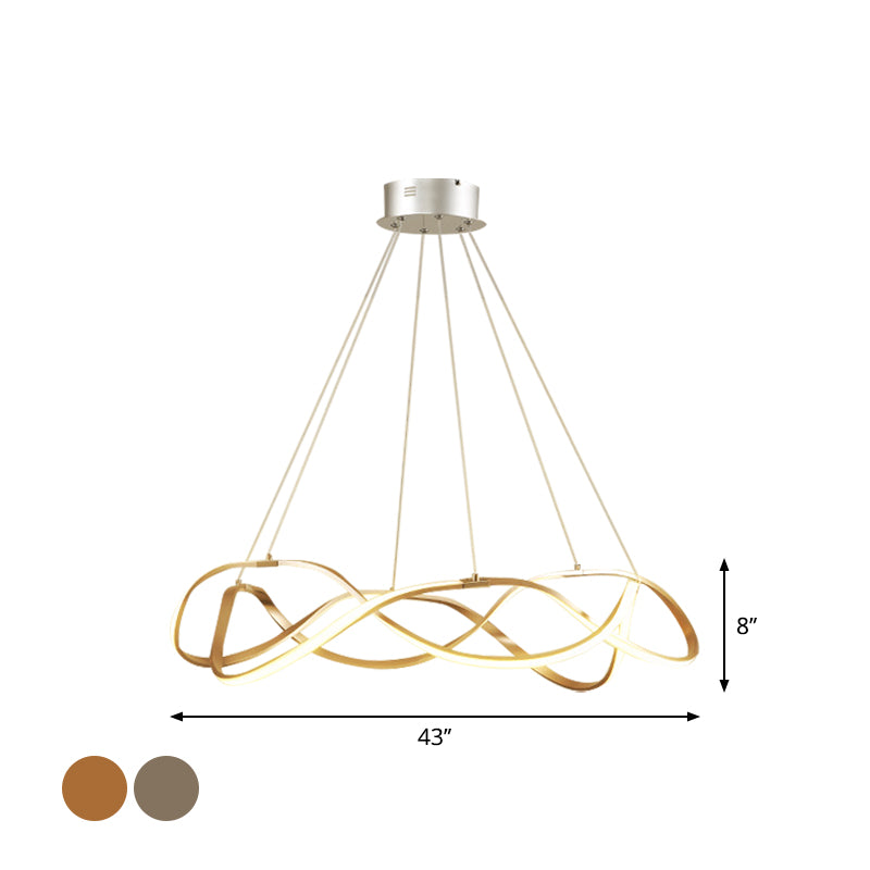 Taavita Twined Minimalist 1/2-Tier Metal LED Hanging Pendant Chandelier for Dining Room, 31"/43" Wide