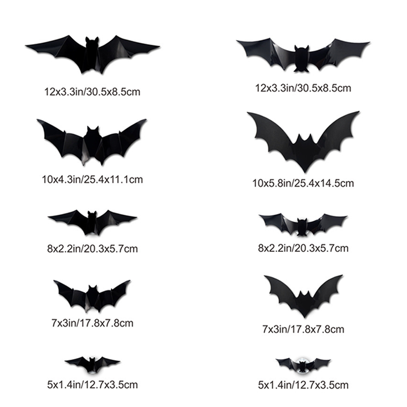 3D LED Bat Wall Decorations with Purple Glow for Halloween