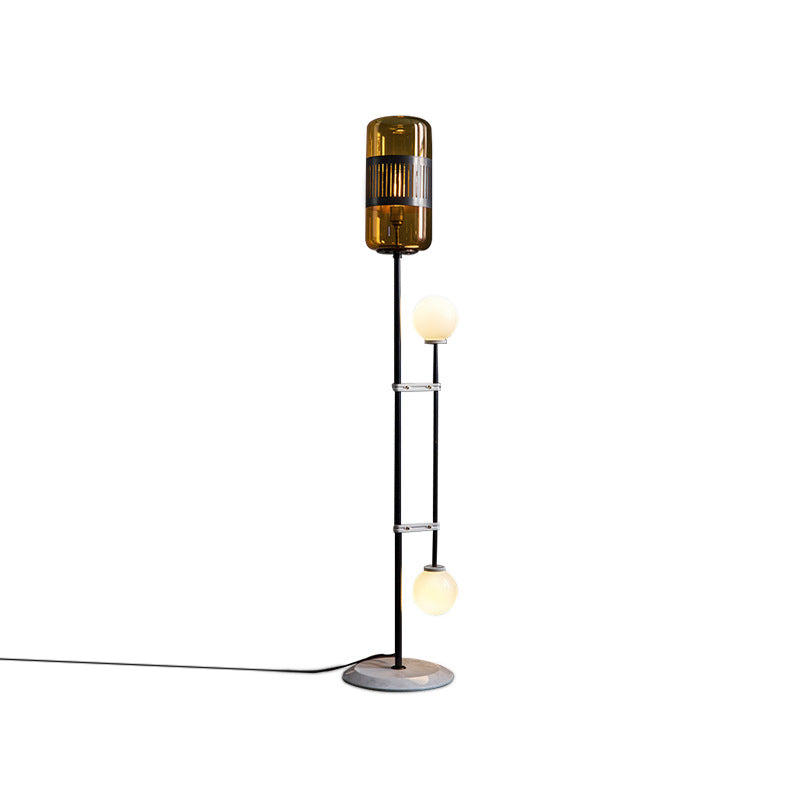 Linear/Capsule/Arch Floor Light Designer Metal Single-Bulb Living Room Standing Lamp in Black Black A Clearhalo 'Floor Lamps' 'Lamps' Lighting' 1983667