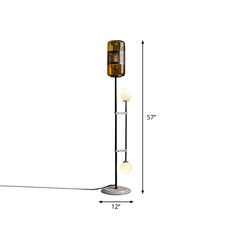 Taavita Linear/ Capsule/ Arch Floor Lamp Designer Metal One Bulb Living Room Lamp in Black, Modern Style, 60-83 Inches Height, E26/E27 Bulb Base