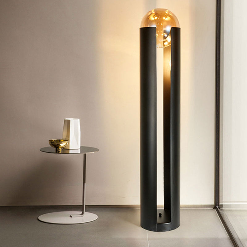 Taavita Linear/ Capsule/ Arch Floor Lamp Designer Metal One Bulb Living Room Lamp in Black, Modern Style, 60-83 Inches Height, E26/E27 Bulb Base
