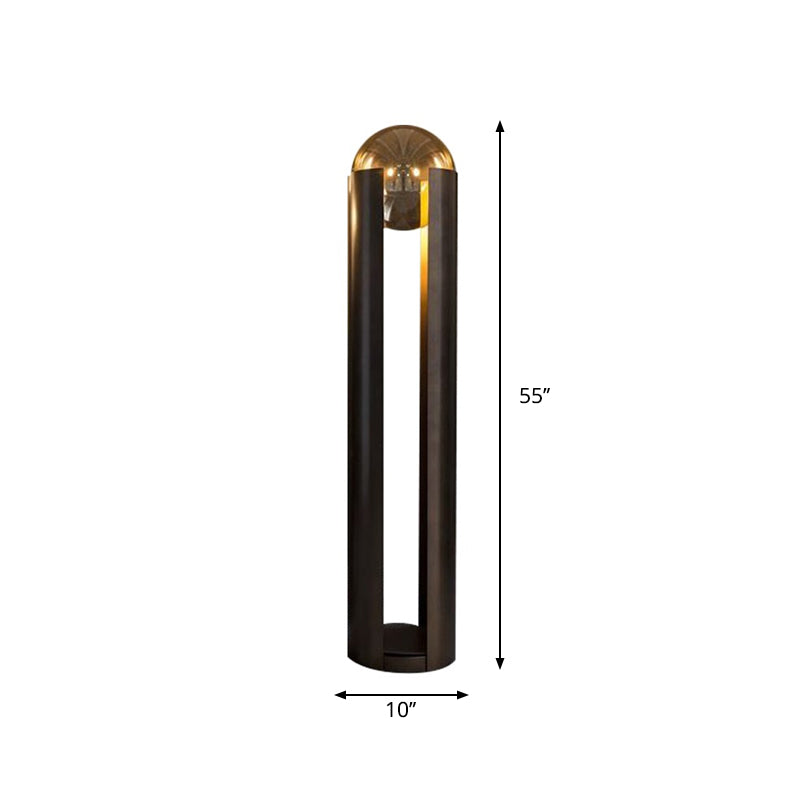 Taavita Linear/ Capsule/ Arch Floor Lamp Designer Metal One Bulb Living Room Lamp in Black, Modern Style, 60-83 Inches Height, E26/E27 Bulb Base