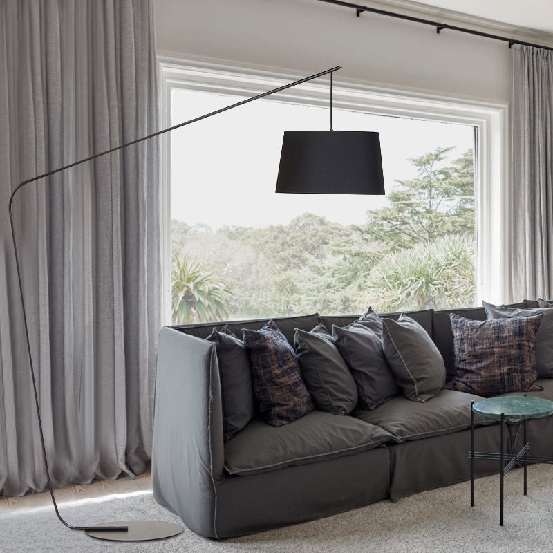 Taavita Linear/ Capsule/ Arch Floor Lamp Designer Metal One Bulb Living Room Lamp in Black, Modern Style, 60-83 Inches Height, E26/E27 Bulb Base