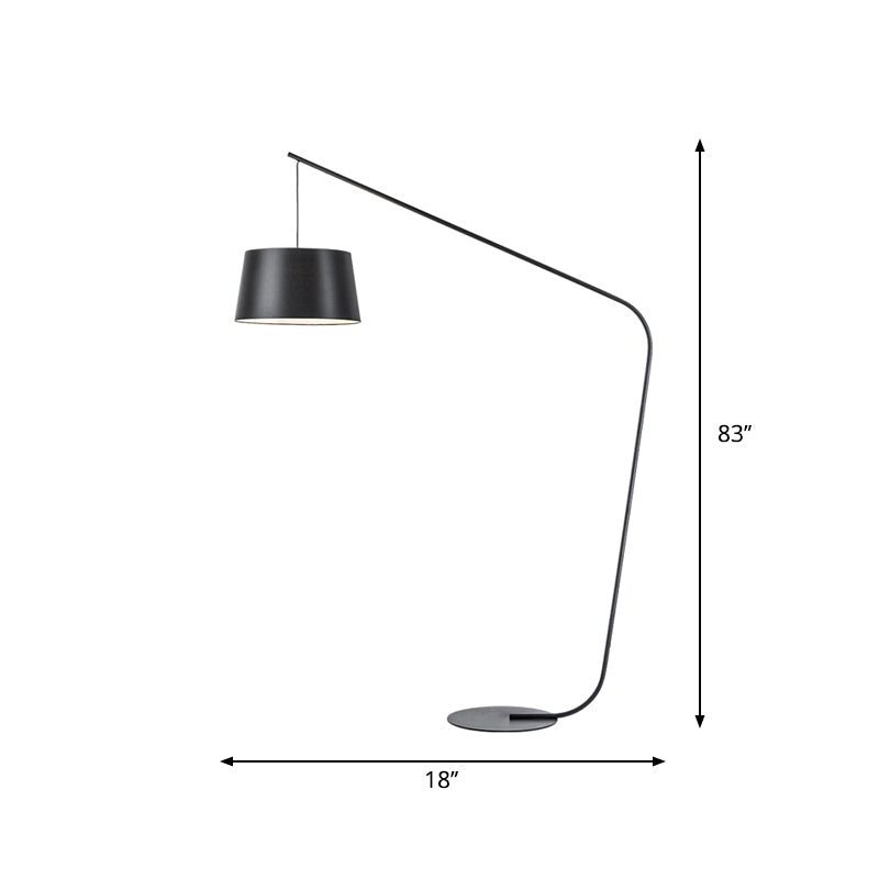Taavita Linear/ Capsule/ Arch Floor Lamp Designer Metal One Bulb Living Room Lamp in Black, Modern Style, 60-83 Inches Height, E26/E27 Bulb Base