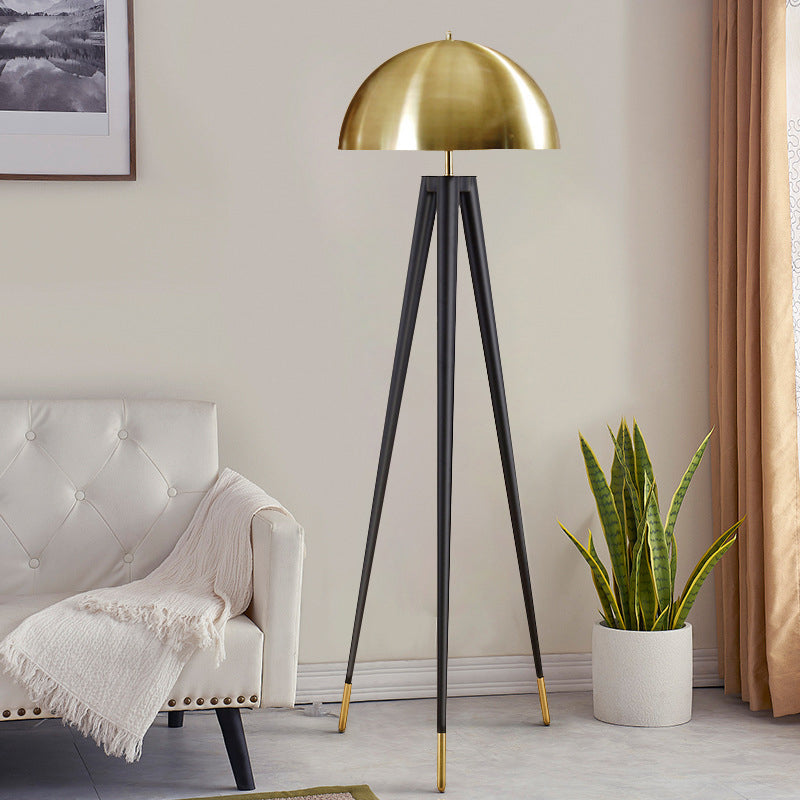 Linear/Capsule/Arch Floor Light Designer Metal Single-Bulb Living Room Standing Lamp in Black Clearhalo 'Floor Lamps' 'Lamps' Lighting' 1983647