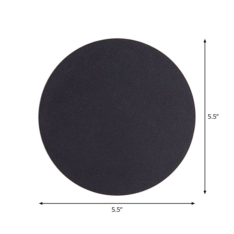 Taavita Round/Square Flush-Mount Wall Lamp Minimalist Aluminum Hallway LED Taavita IN BLACK - Modern, Outdoor, 5-9 Inches, SMD, Black, 220V-240V 110V-120V