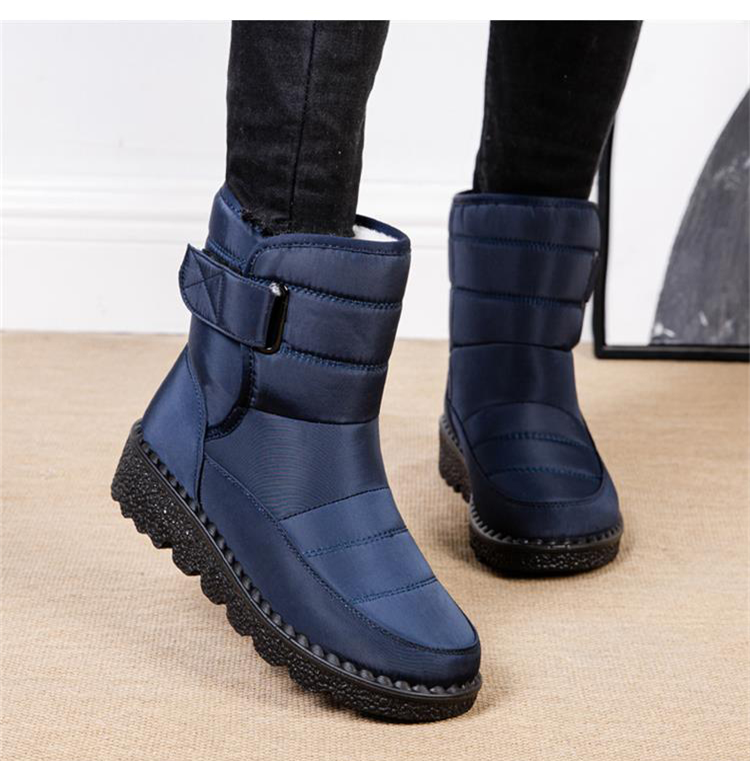 Waterproof Padded Cotton Ankle Boots | Adjustable Strap & Textured Outsole | Comfortable Fit