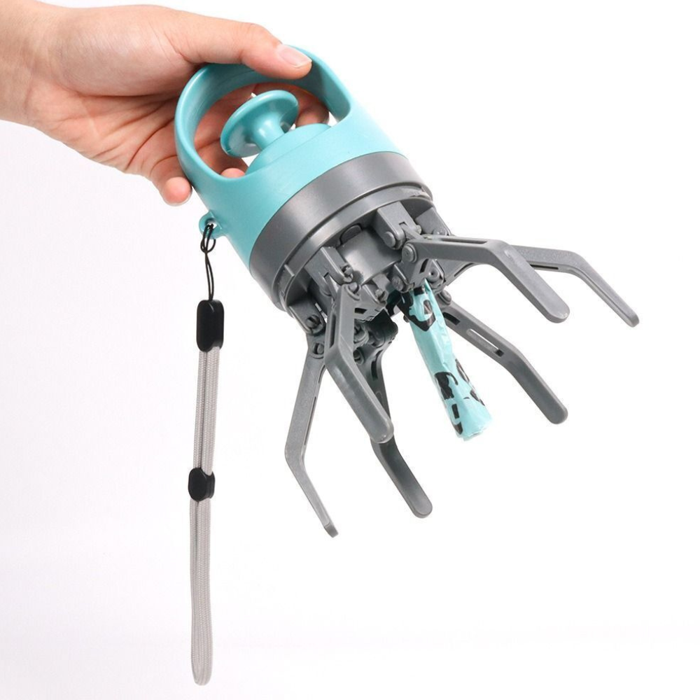Pet Waste Removal Claw Tool with Waste Bag Holder