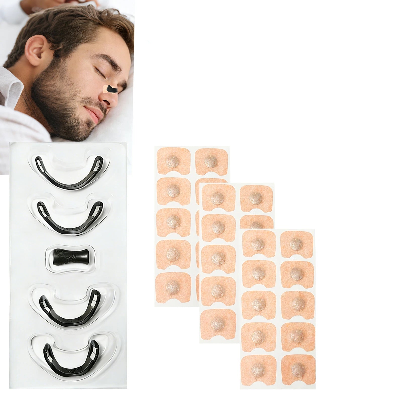 Anti-Snoring Nasal Strips with Magnetic Design