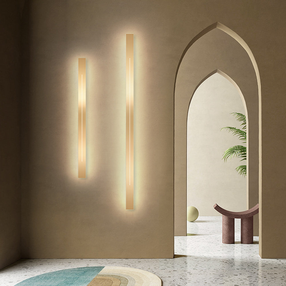 Taavita | Modern Linear LED Wall Lamp Black/Gold Acrylic Bathroom