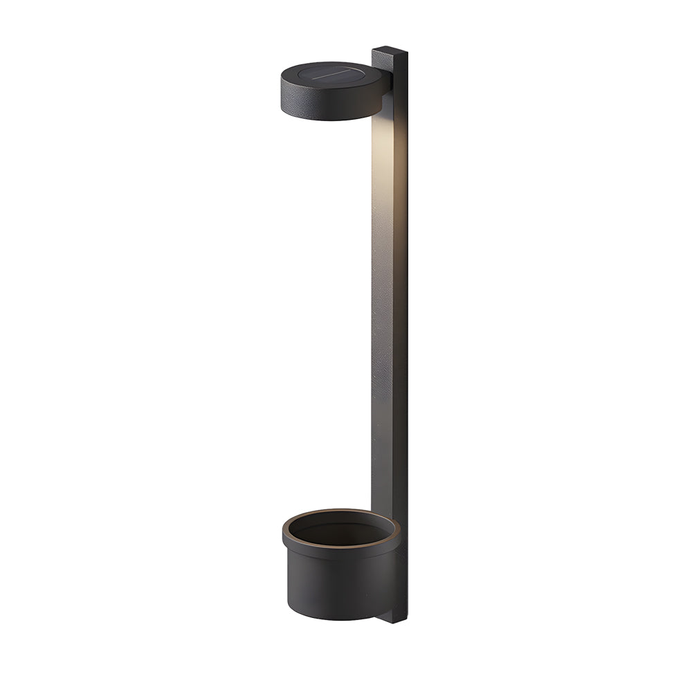 1-Light Solar Wall Mounted Outdoor Light with Planter and Plant Stand
