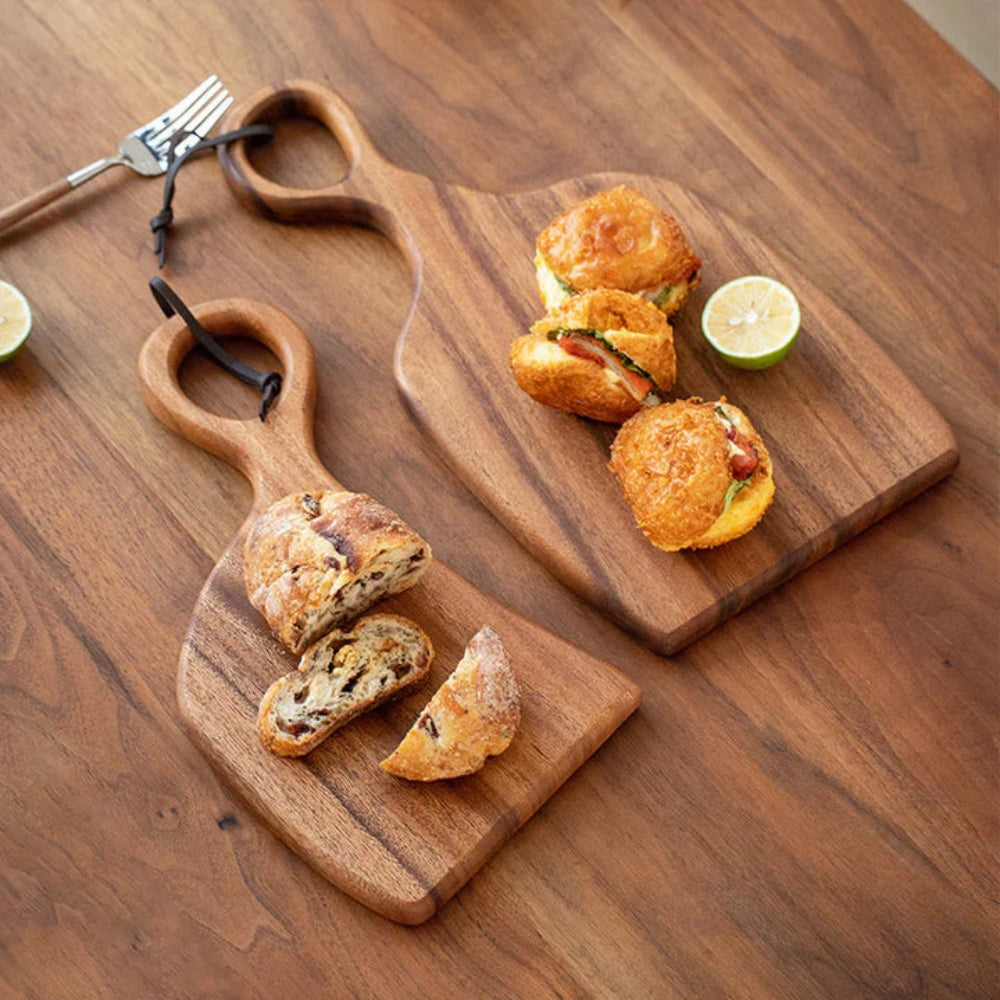 Set of 2 Walnut Cutting Boards – Includes Hanging Loop Handle
