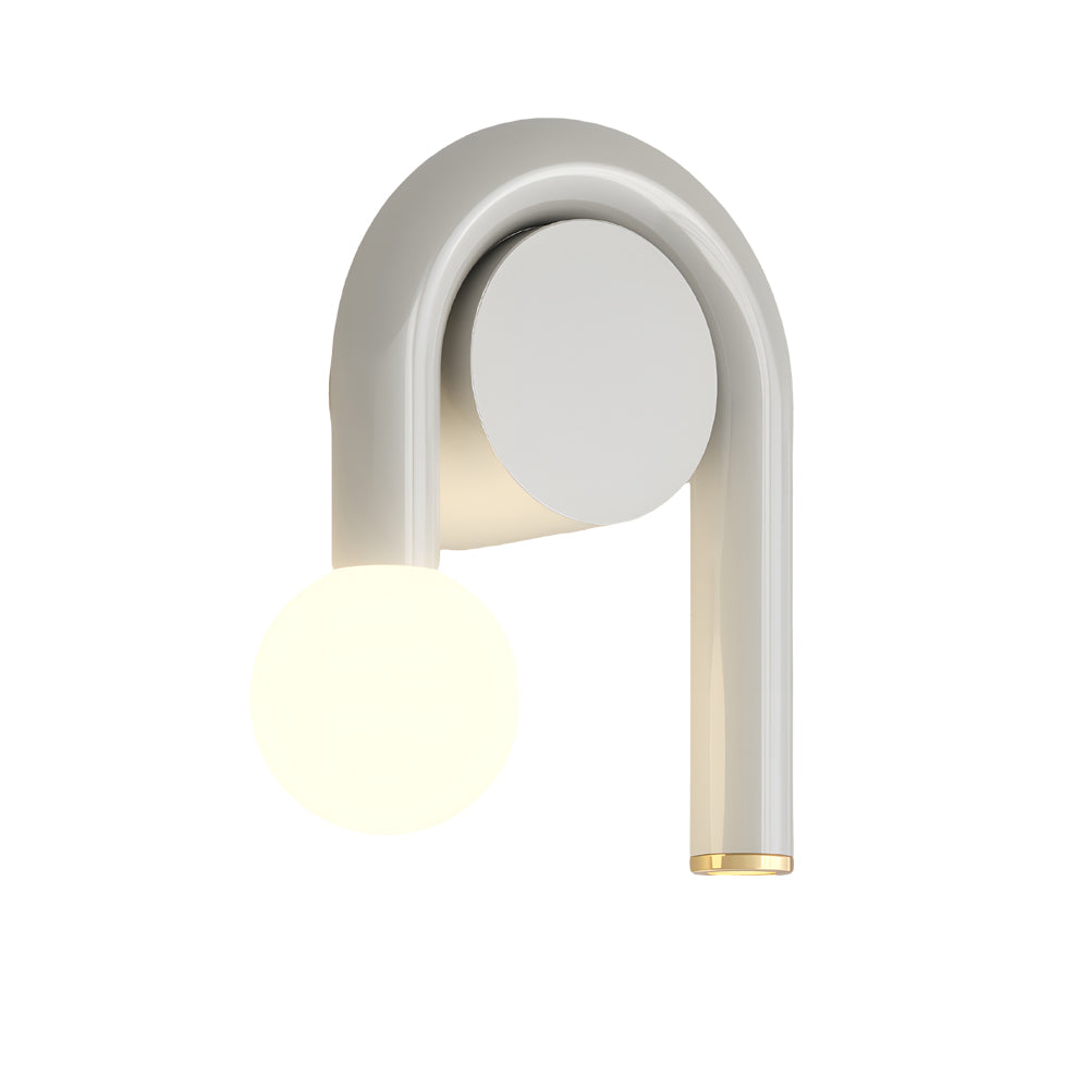 2-Light U-shaped Line Arched Iron Wall Sconce LED Matte Black Bathroom Vanity Lights