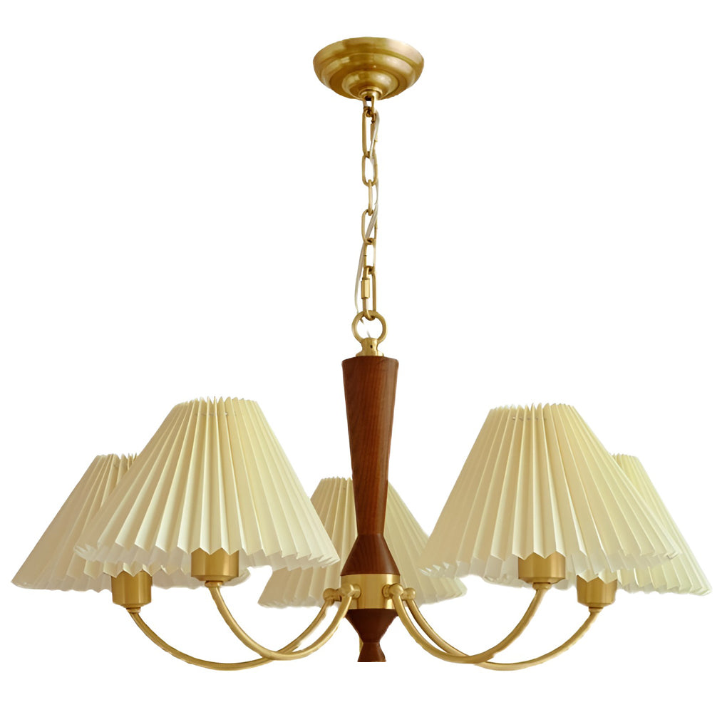 12W LED Taavita Chandelier Pendant Light with 3 Lights Pleated Lampshade