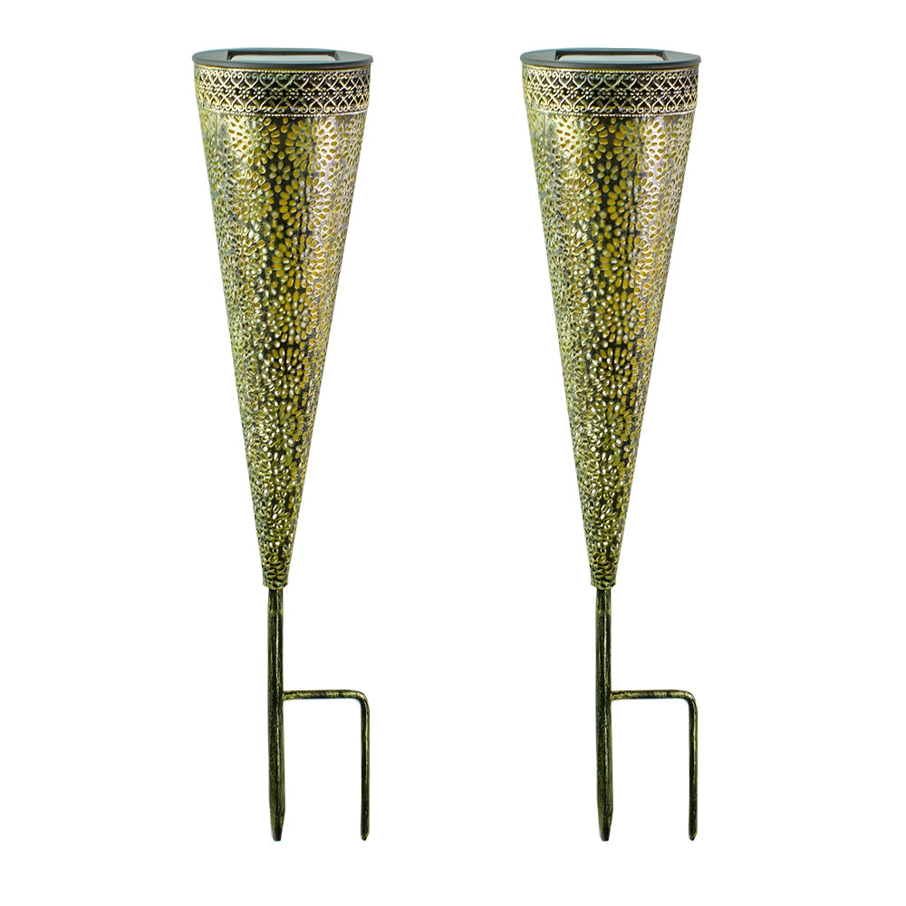 2-Pack Conical Hollow Solar Lights Taavita Stake
