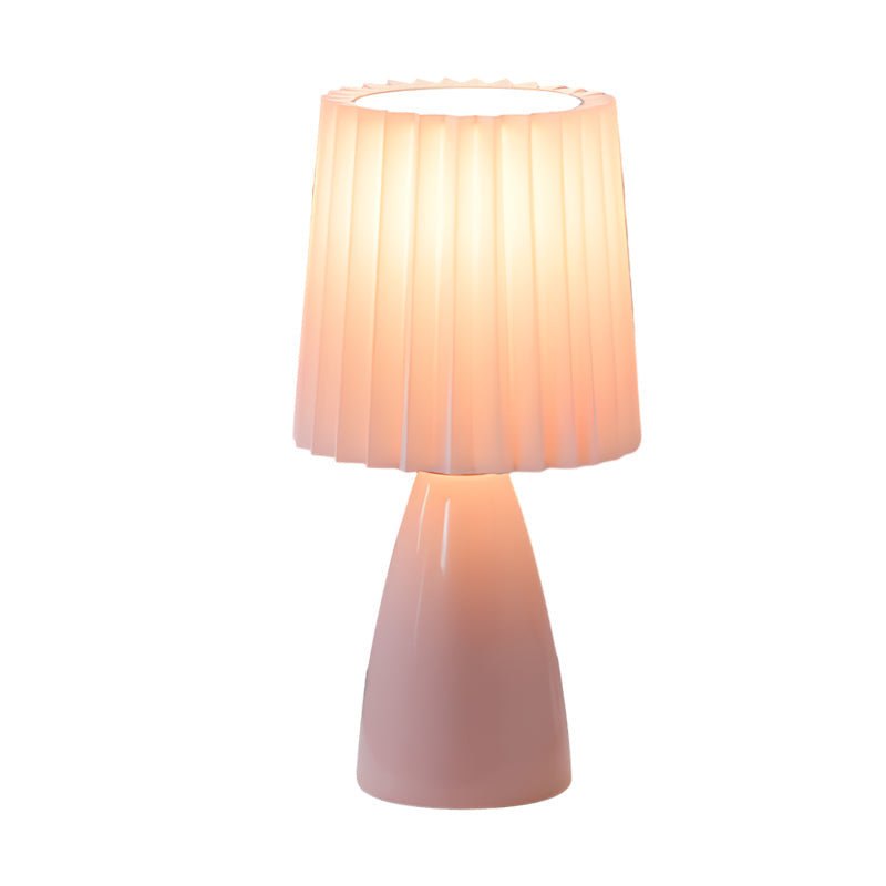 12 inch Dimmable Pleated-Shade Glass Table Lamp